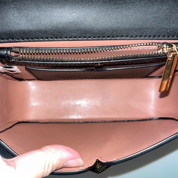 kate spade Nicola Metallic Leopard Twistlock Leather Shoulder Bag - Picture 9 of 17